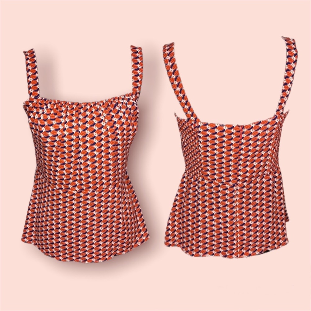 CAbi 778 dream day geometric peplum tank